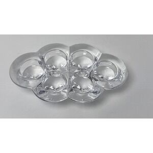 VTG JL John LewisCrystal Votive 6 Tea Light Candle Holder 8" Long Holiday decor